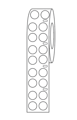 Label Roll, Cryo, Direct Thermal, 9.5 mm Dots, for 1.5 mL Tubes, White, 4000/PK, Globe Scientific, LTC-95W