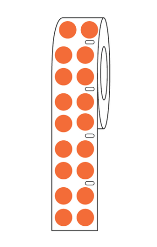 Label Roll, Cryo, Direct Thermal, 9.5 mm Dots, for 1.5 mL Tubes, Orange, 4000/PK, Globe Scientific, LTC-95N