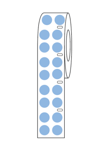 Label Roll, Cryo, Direct Thermal, 9.5 mm Dots, for 1.5 mL Tubes, Blue, 4000/PK, Globe Scientific, LTC-95B