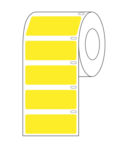 Label Roll, Cryo, Direct Thermal, 51 x 19 mm, for Large Tubes, Racks and Boxes, Yellow, 500/PK, Globe Scientific, LTC-51X19Y