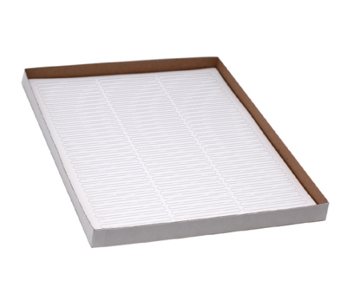 Label Sheets, Cryo, 67 x 5 mm, for Microplates, 20 Sheets, 99 Labels per Sheet, White, 1980/PK, Globe Scientific, LCS-67X5W