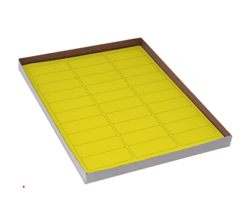Label Sheets, Cryo, 67 x 25 mm, for Racks and Boxes, 20 Sheets, 30 Labels per Sheet, Yellow, 600/PK, Globe Scientific, LCS-67X25Y