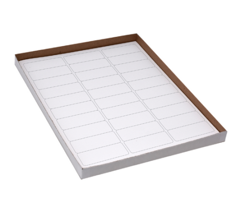 Label Sheets, Cryo, 67 x 25 mm, for Racks and Boxes, 20 Sheets, 30 Labels per Sheet, White, 600/PK, Globe Scientific, LCS-67X25W