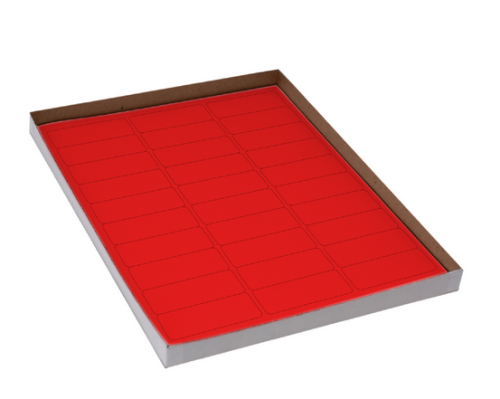 Label Sheets, Cryo, 67 x 25 mm, for Racks and Boxes, 20 Sheets, 30 Labels per Sheet, Red, 600/PK, Globe Scientific, LCS-67X25R