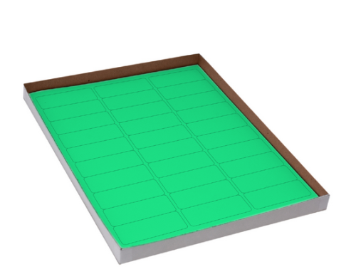 Label Sheets, Cryo, 67 x 25 mm, for Racks and Boxes, 20 Sheets, 30 Labels per Sheet, Green, 600/PK, Globe Scientific, LCS-67X25G