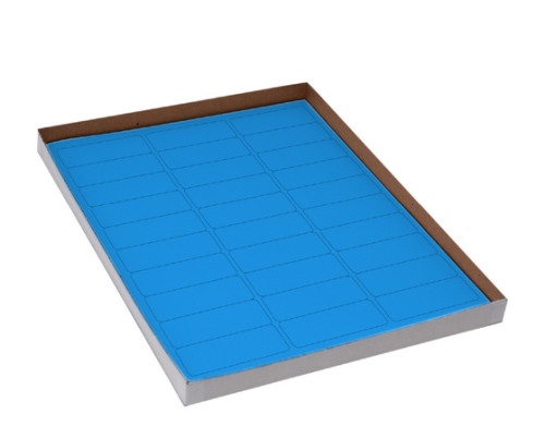 Label Sheets, Cryo, 67 x 25 mm, for Racks and Boxes, 20 Sheets, 30 Labels per Sheet, Blue, 600/PK, Globe Scientific, LCS-67X25B
