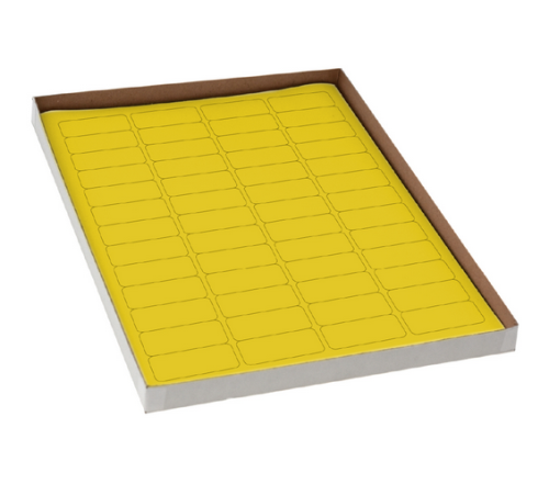 Label Sheets, Cryo, 43 x 19 mm, for Cryovials, 20 Sheets, 52 Labels per Sheet, Yellow, 1040/PK, Globe Scientific, LCS-43X19Y