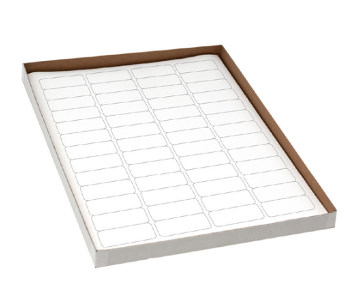 Label Sheets, Cryo, 43 x 19 mm, for Cryovials, 20 Sheets, 52 Labels per Sheet, White, 1040/PK, Globe Scientific, LCS-43X19W