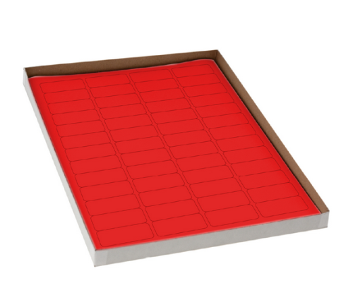 Label Sheets, Cryo, 43 x 19 mm, for Cryovials, 20 Sheets, 52 Labels per Sheet, Red, 1040/PK, Globe Scientific, LCS-43X19R