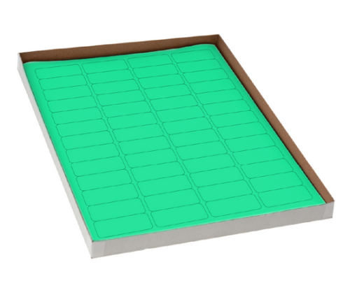 Label Sheets, Cryo, 43 x 19 mm, for Cryovials, 20 Sheets, 52 Labels per Sheet, Green, 1040/PK, Globe Scientific, LCS-43X19G