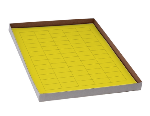 Label Sheets, Cryo, 38 x 19 mm, for General Use, 20 Sheets, 60 Labels per Sheet, Yellow, 1200/PK, Globe Scientific, LCS-38X19Y
