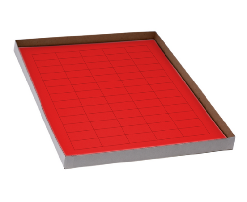 Label Sheets, Cryo, 38 x 19 mm, for General Use, 20 Sheets, 60 Labels per Sheet, Red, 1200/PK, Globe Scientific, LCS-38X19R