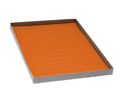 Label Sheets, Cryo, 38 x 19 mm, for General Use, 20 Sheets, 60 Labels per Sheet, Orange, 1200/PK, Globe Scientific, LCS-38X19N