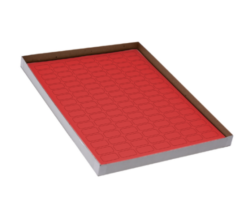 Label Sheets, Cryo, 33 x 13 mm, for 1.5 - 2 mL Tubes20 Sheets, 85 Labels per Sheet, Red, 1700/PK, Globe Scientific, LCS-33X13R