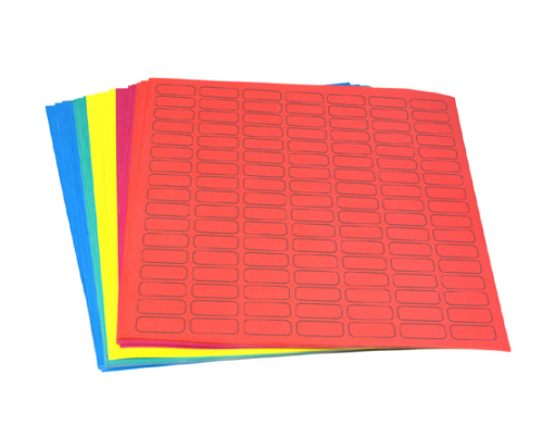 Label Sheets, Cryo, 24 x 13 mm, for 0.5 mL Tubes, Assorted Colors (595 labels in Blue, Green, Violet, Red and Yellow), 2975/PK, Globe Scientific, LCS-24X13RW