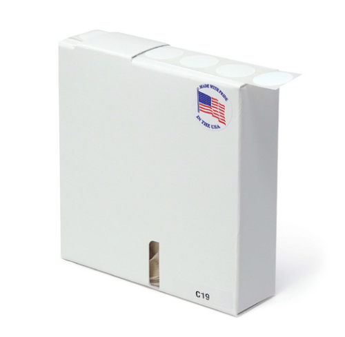 Label Rolls, Cryo, 19 mm Dots, for 15 - 50 mL Tubes, White, 1000/PK, Globe Scientific, LCR-19W