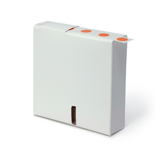 Label Rolls, Cryo, 13 mm Dots, for 1.5 - 2 mL Tubes, Orange, 1000/PK, Globe Scientific, LCR-13N