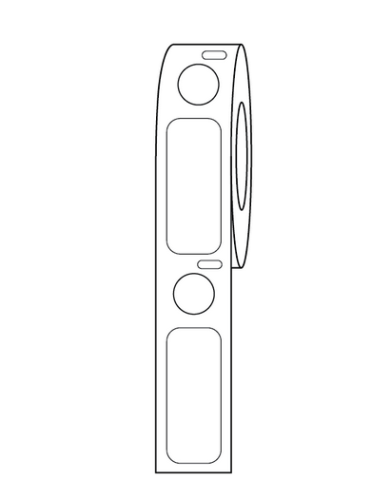 Label/Dot Combo Roll, Cryo, Direct Thermal, 33 x 13 mm & 9.5 mm Dot, for 2.0 mL Tubes, White, 500/PK, Globe Scientific, LTC-33X13-95W