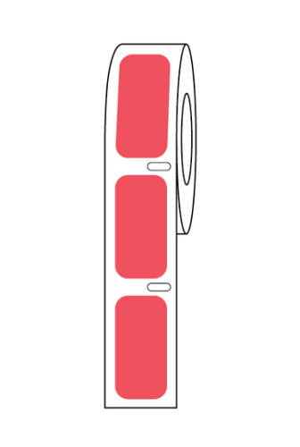 Label Roll, Cryo, Direct Thermal, 27 x 13 mm, for Cryogenic Vials, Red, 1000/PK, Globe Scientific, LTC-27X13R