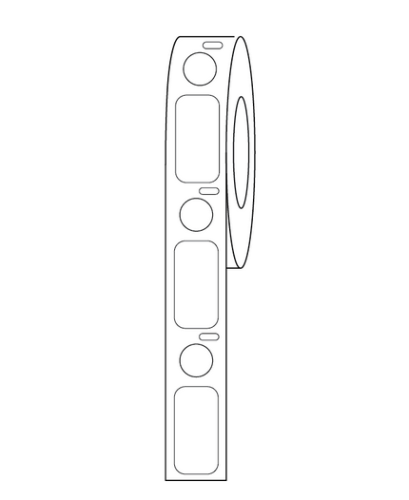 Label/Dot Combo Roll, Cryo, Direct Thermal, 24 x 13 mm & 9.5 mm Dot, for 1.5 mL Tubes, White, 500/PK, Globe Scientific, LTC-24X13-95W