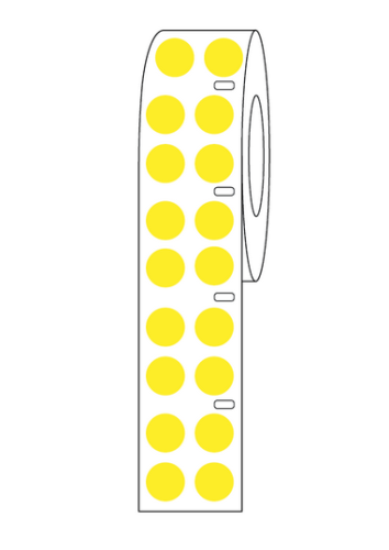 Label Roll, Cryo, Direct Thermal, 13 mm Dots, for 2.0 mL Tubes, Yellow, 4000/PK, Globe Scientific, LTC-13Y