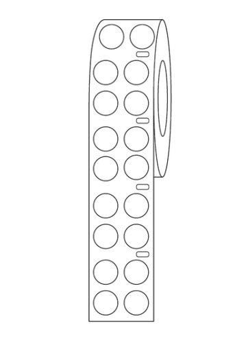 Label Roll, Cryo, Direct Thermal, 13 mm Dots, for 2.0 mL Tubes, White, 4000/PK, Globe Scientific, LTC-13W