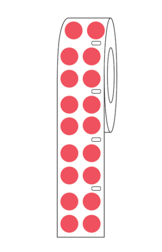 Label Roll, Cryo, Direct Thermal, 13 mm Dots, for 2.0 mL Tubes, Red, 4000/PK, Globe Scientific, LTC-13R
