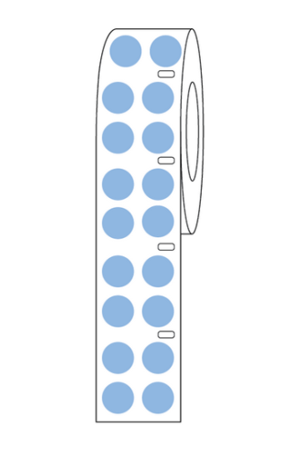 Label Roll, Cryo, Direct Thermal, 13 mm Dots, for 2.0 mL Tubes, Blue, 4000/PK, Globe Scientific, LTC-13B