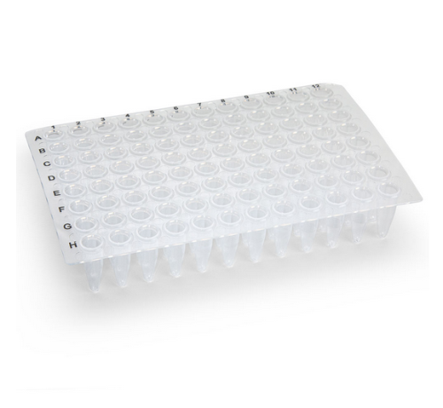 0.2 mL 96-Well PCR Plate, No Skirt, Cuttable Flat Top, Clear, 100/CS, Globe Scientific, PCR-NS-02-CUT