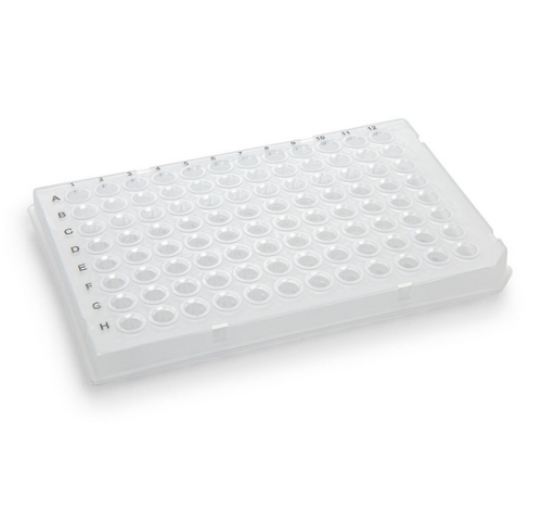 0.1 mL 96-Well PCR Plate, Half Skirt, Clear, 100/CS, Globe Scientific, PCR-HS-01