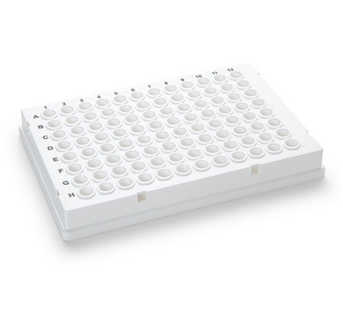 0.2 mL 96-Well PCR Plate, Low Profile, Full Skirt, White, 100/CS, Globe Scientific, PCR-FS-02W