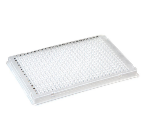 384-Well PCR Plate, A24 Single Notch design (ABI-Style), White, 100/CS, Globe Scientific, PCR-384-ABIW