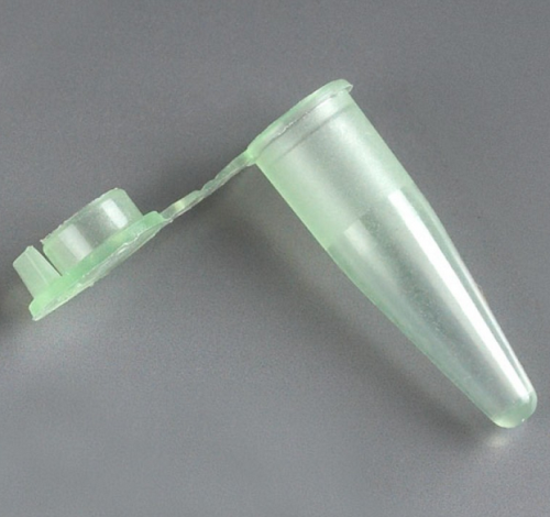 PCR Tube, 0.2 mL, Thin Wall, PP, Attached Dome Cap, Green, 1000/PK, Globe Scientific, 110570G