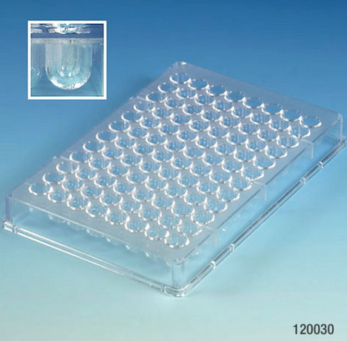 Microtest Plate, 96-Well, U-Bottom, Polystyrene (PS), 50/CS, Globe Scientific, 120030