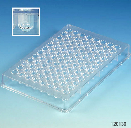 Microtest Plate, 96-Well, V-Bottom, Polystyrene (PS), 50/CS, Globe Scientific, 120130