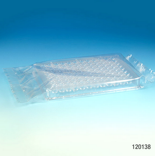 Microtest Plate, 96-Well, V-Bottom, Polystyrene (PS), STERILE, Individually Wrapped, 50/CS, Globe Scientific, 120138