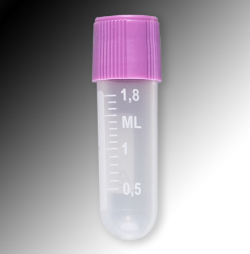 Sample Tube, 2 mL, External Threads, Polypropylene (PP), White Graduations & Marking Area, Round Bottom (Caps Sold Separately), 1000/CS Total, Globe Scientific, 6051
