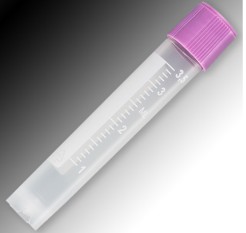 Sample Tube, 4 mL, External Threads, Polypropylene (PP), White Graduations & Marking Area, Round Bottom, Self-Standing (Caps Sold Separately), 1000/CS Total, Globe Scientific, 6055
