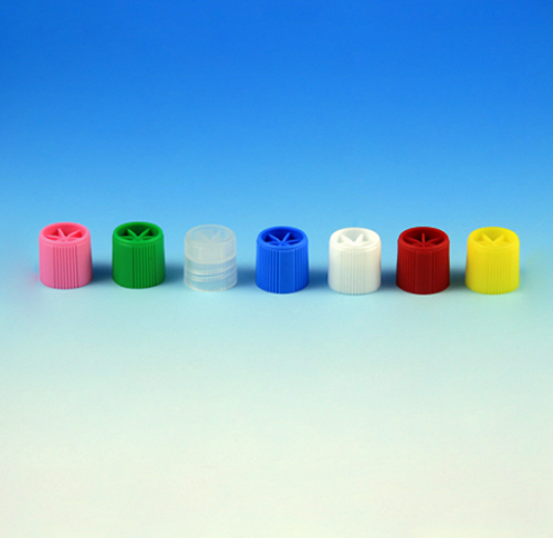 Screw Cap with Silicone Washer for Sample Tubes with External Threads (#'s: 6030-6059), Lilac, 1000/CS Total, Globe Scientific, 6137L