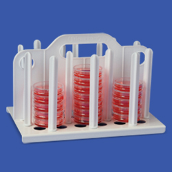 Petri Dish Rack, for 60 mm Dish, Holds 54, 26.7 x 17.1 x 17.1 cm H