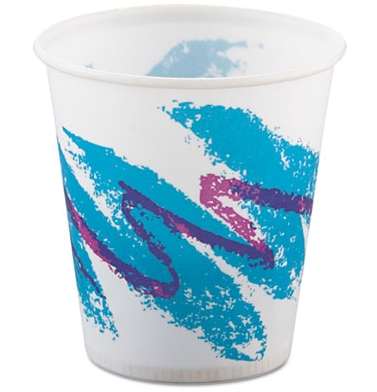 SCCR3J Jazz Waxed Paper Cold Cups, 3 oz, Rolled Rim, 5000/CS