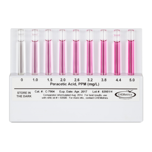 Comparator-Peracetic Acid, Flat, High Range, 0.0-5.0 ppm, Chemetrics, Inc., C-7904