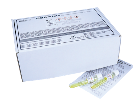Chemical Oxygen Demand (COD) Test Kit, Instrumental Colorimetric Analysis, 0-150 ppm, Dichromate Reactor Digestion Method (Mercury Free Vials), Chemetrics, Inc., K-7356