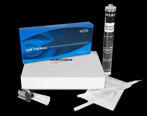 Dissolved Oxygen Test Kit, Visual Colorimetric Analysis, 0-20 ppb, Rhodazine D Method, Chemetrics, Inc., K-7511