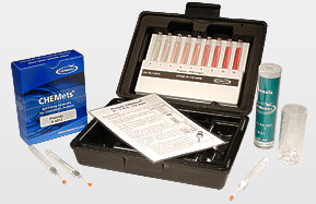 Phenols Test Kit, Visual Colorimetric Method, 0-1 & 0-12 ppm, 4-Aminoantipyrine Method, Chemetrics, Inc., K-8012