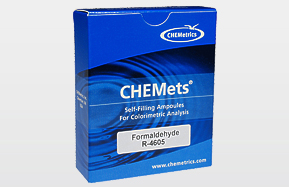 Formaldehyde Test Kit Refills, Visual Colorimetric Analysis, 0-1 & 1-5 ppm, Purpald Method, Chemetrics, Inc., R-4605