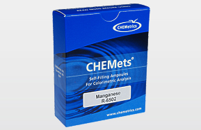 Manganese Test Kit Refills, Visual Colorimetric Analsis, 0-2 ppm, Periodate Method, Chemetrics, Inc., R-6502