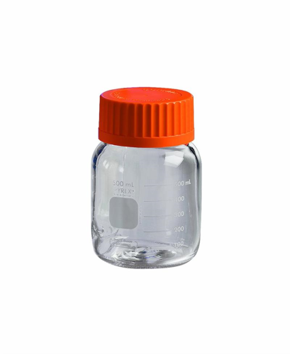 PYREX Round Wide-Mouth Media Bottle with GLS80 Screw Cap, 500 mL 10/CS, Corning , 1397-500