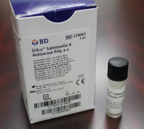 Difco Salmonella H Antiserum, Poly, a-z, EN, G, L, Z4, (1 Complexes) and a-k, r-z, z6, z10, z29 Agglutinins, 3 mL, Becton-Dickinson (BD), 224061