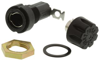 Fuse Holder, Panel Mount, 250 V, 20 A, Solder Lug, Fluted Knob